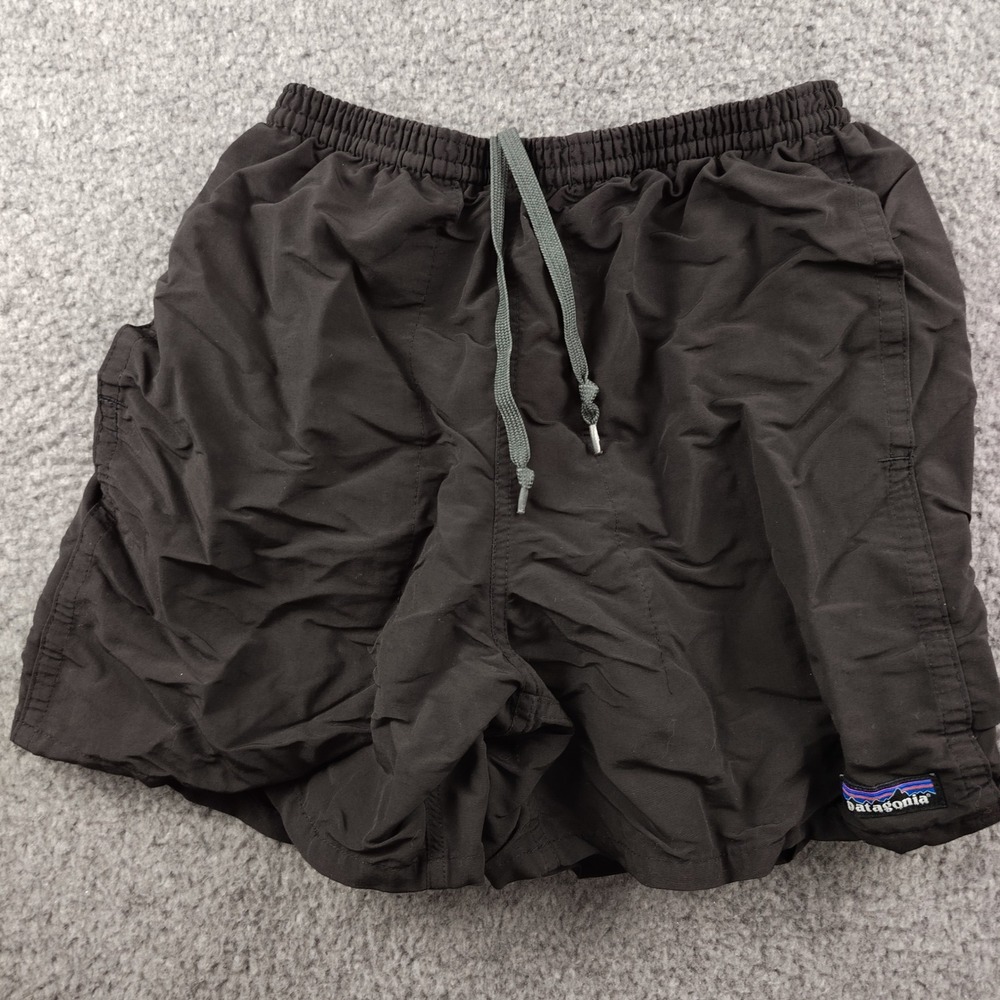 Patagonia Baggies Shorts Mens Small Black 5 Inch Inseam Nylon Mesh Lined Pockets